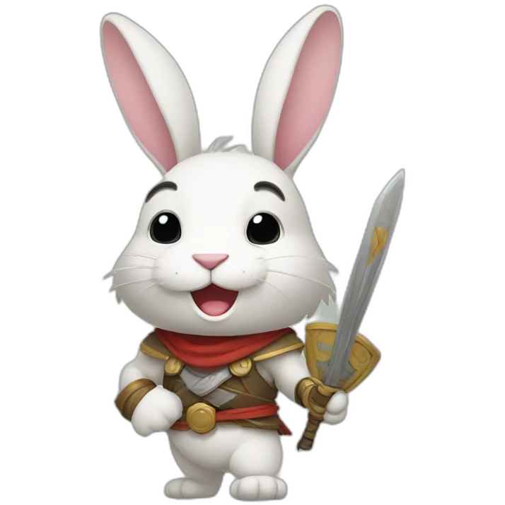 Happy warrior rabbit emoji