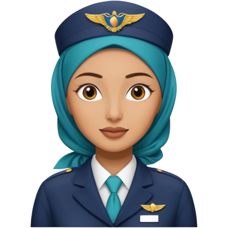 Hijabi flight attdent emoji
