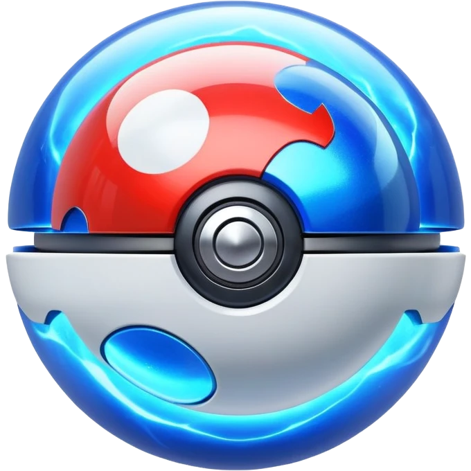 Mega Pokémon ball with energy effects emoji
