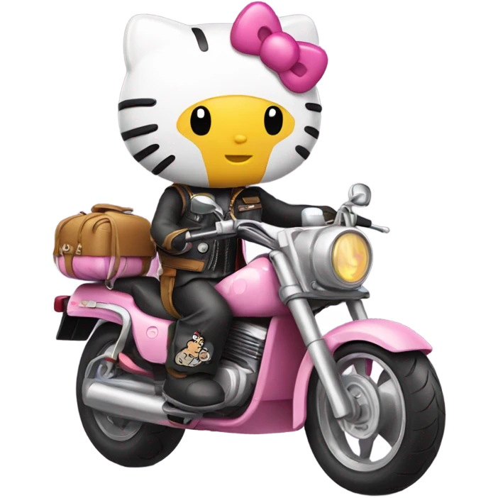 hello kitty riding a motorcycle  emoji