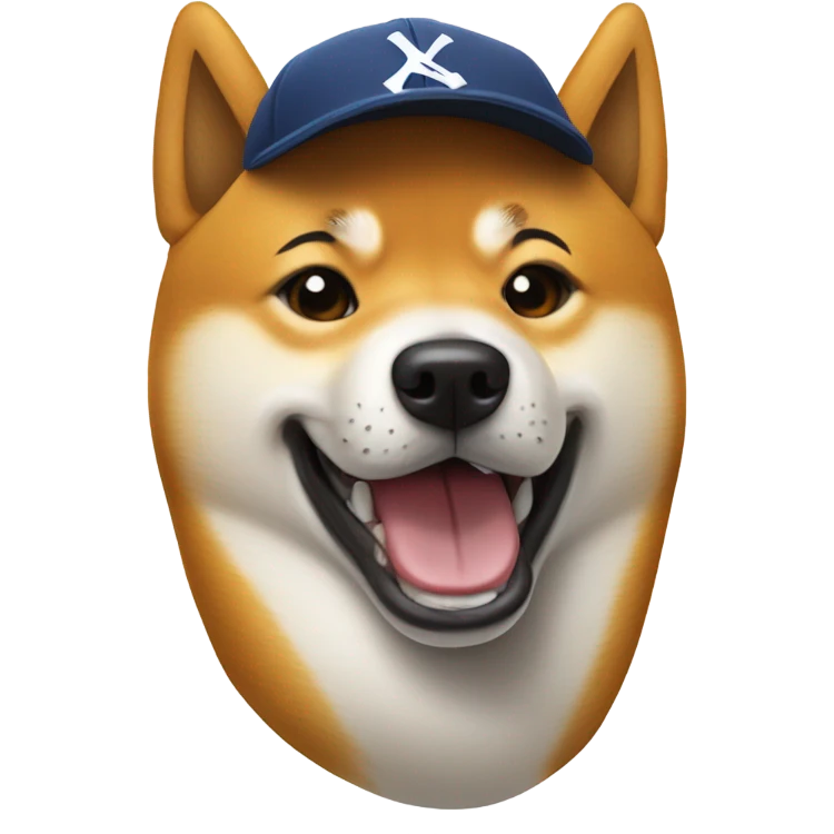 Shiba wearing backwards baseball cap emoji