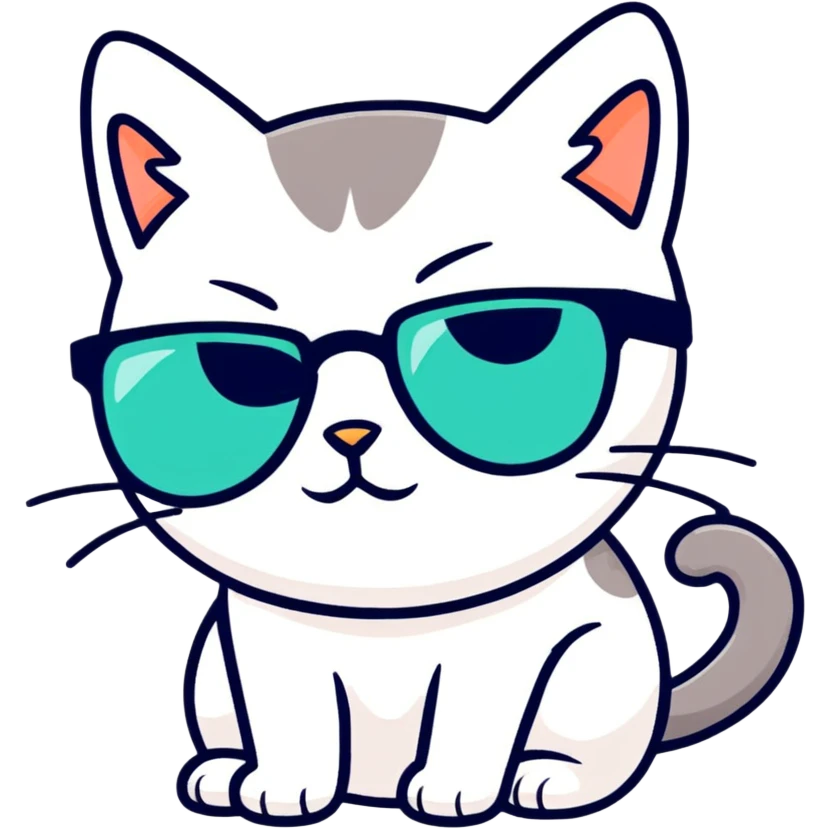 Cat with sunglasses emoji