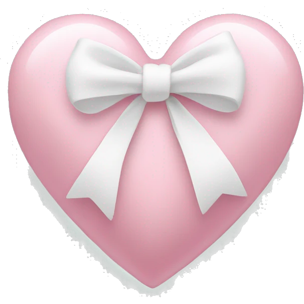 Pastel pink heart with white bow emoji
