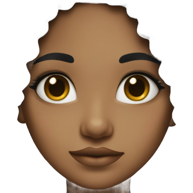 Beautiful girl,Black hair,curls，long hair,Black eyes, emoji