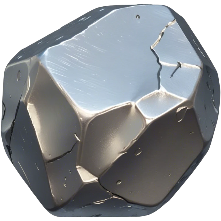 Cinematic Realistic Nickel Ore, Bright and shiny, with a rough, metallic surface reflecting light in soft, gleaming waves. The metal has a subtle luster and is both sturdy and raw in its form. Soft glowing outline, capturing the essence of durability and modern elegance in raw nickel ore. emoji