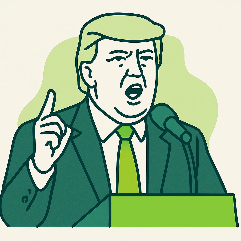 Donald Trump speaking at a rally emoji