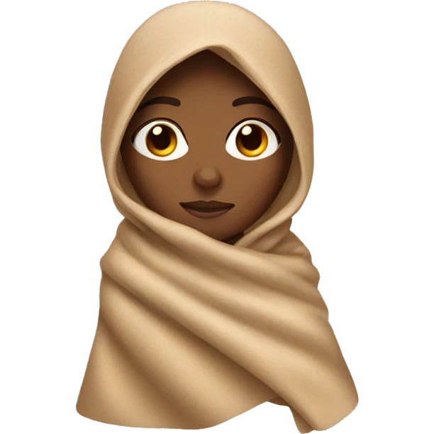 tan girl with blanket emoji