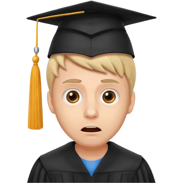 man terrifying graduation emoji