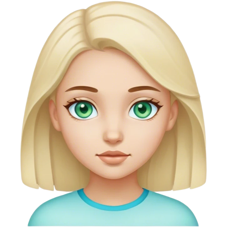 Girl blue-green eyes clean girl emoji