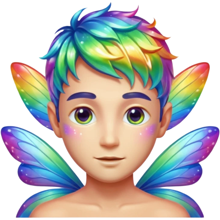 Rainbow fairy man emoji