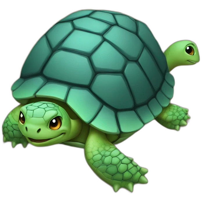 Chat sur une tortue emoji
