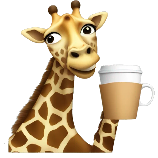 Giraffe drinking coffee  emoji