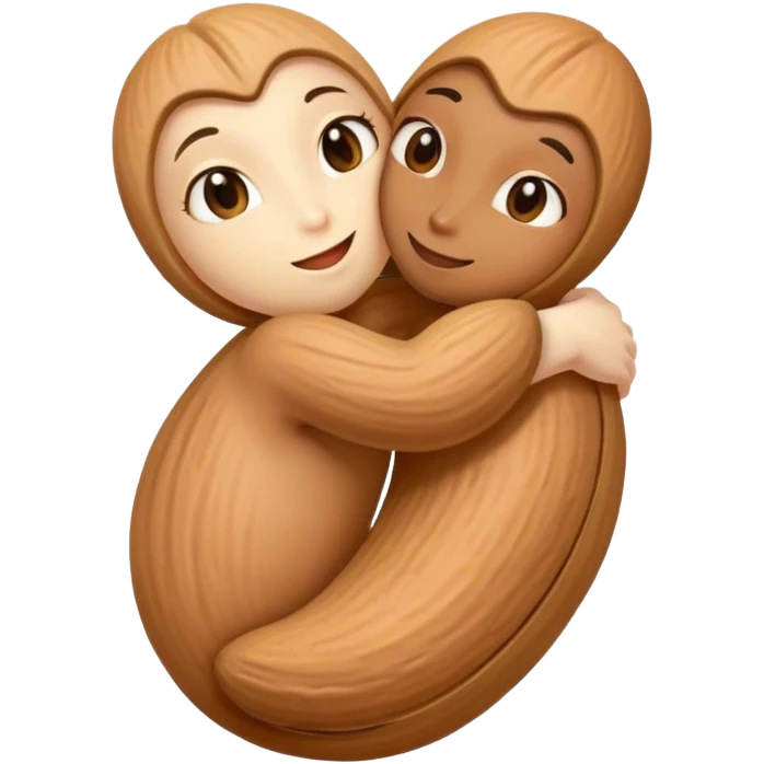 almond and cashew hugging emoji