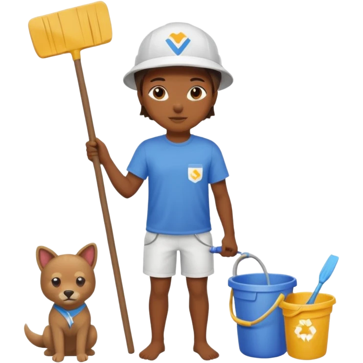 Haz una tortuga bonita, con ropa como si estuviera haciendo voluntariado, que Rea presente la limpieza de playas y el de refugio de animal emoji