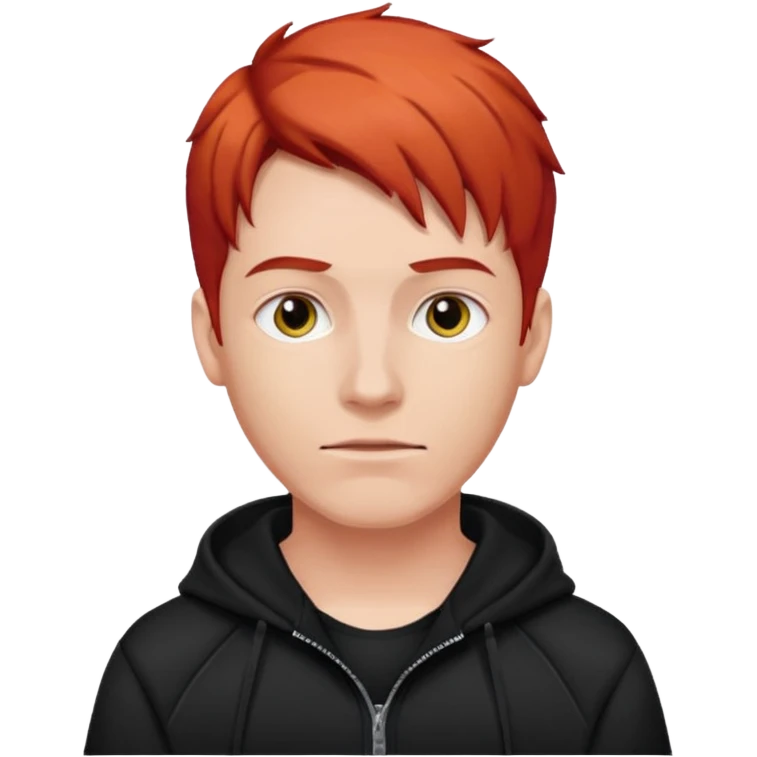man with red hair and black hoodie emoji