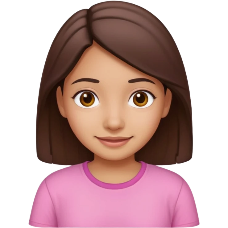 Salvadoran girl wearing pink shirt, warm smile emoji