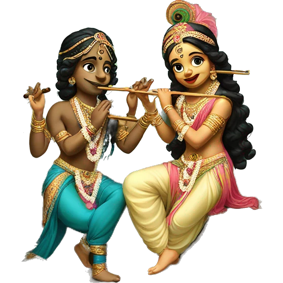 Radha krishna with flute emoji