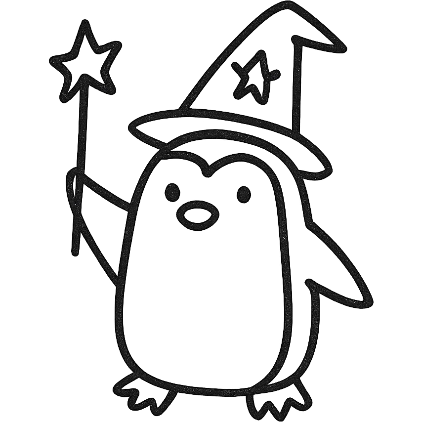 A penguin wizard emoji