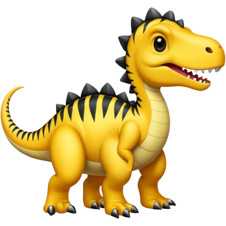 Dinosaurio amarillo con rayas negras emoji