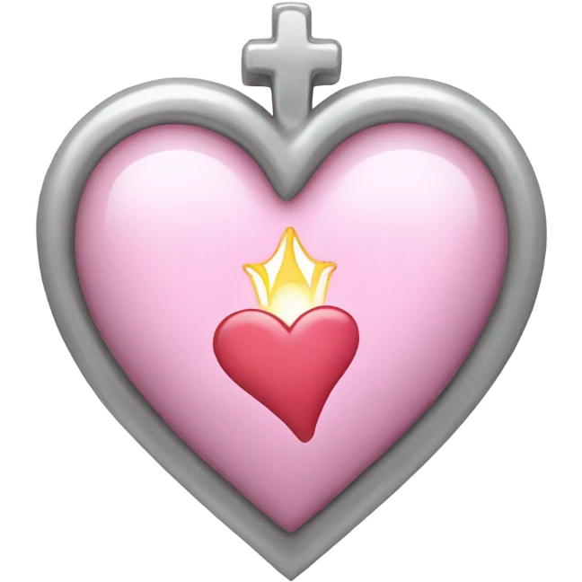 Light pink and silver sacred heart emoji