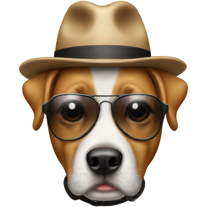 Dog with hat and sunglasses emoji