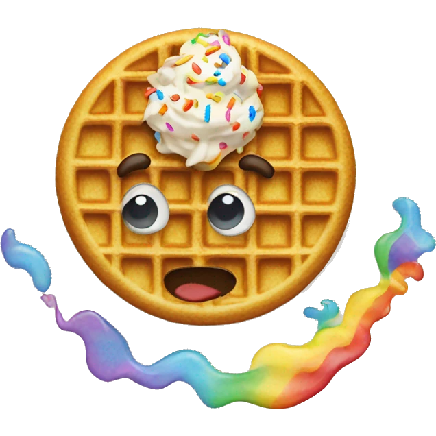 Waffle sprinkles with a rainbow emoji