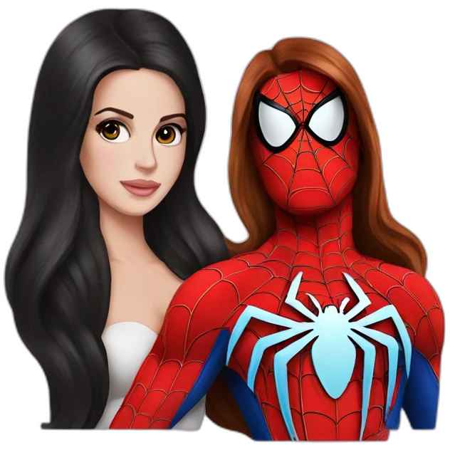 Lana Del Rey and Spiderman emoji