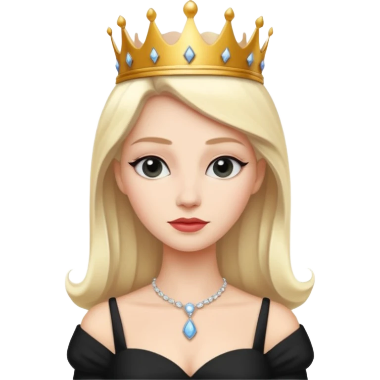 black chess pieces, queen, white emoji