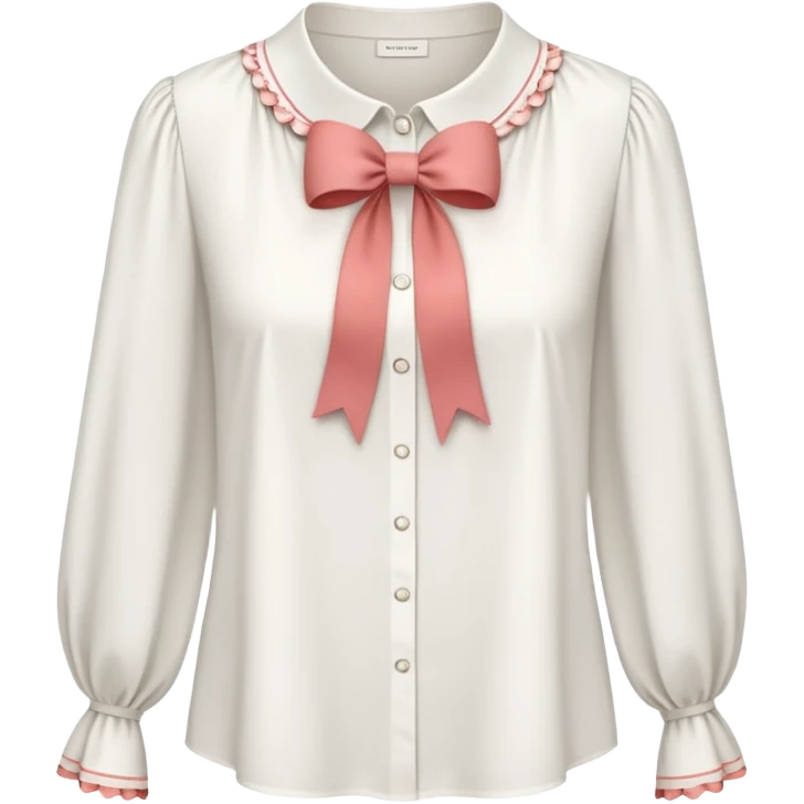 ehite blouse with ribbon emoji