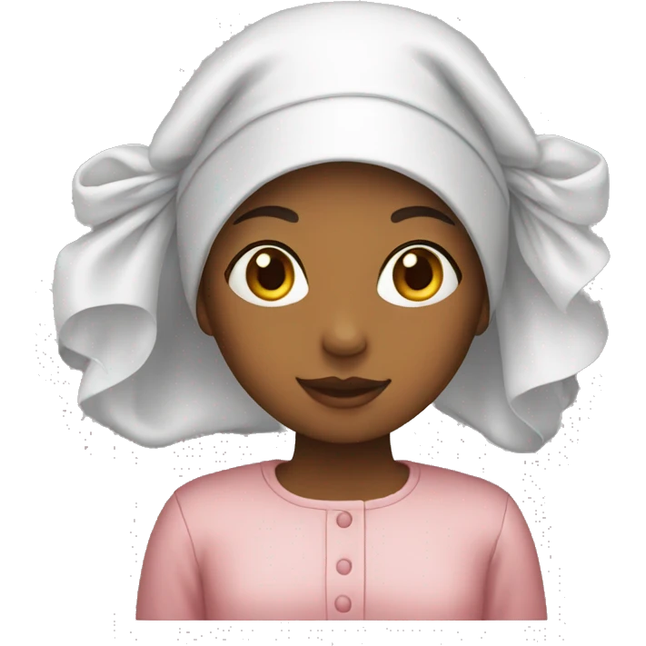 girl emoji wearing silk bonnet emoji
