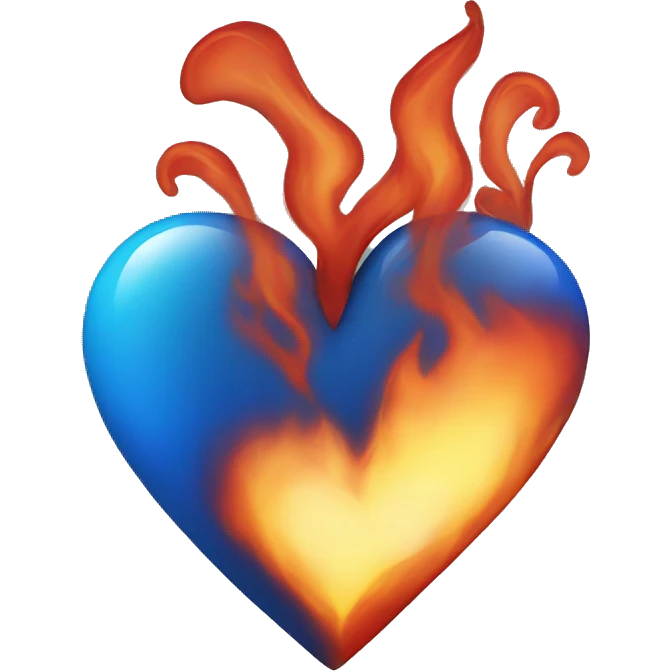 Heart blue and fire  emoji