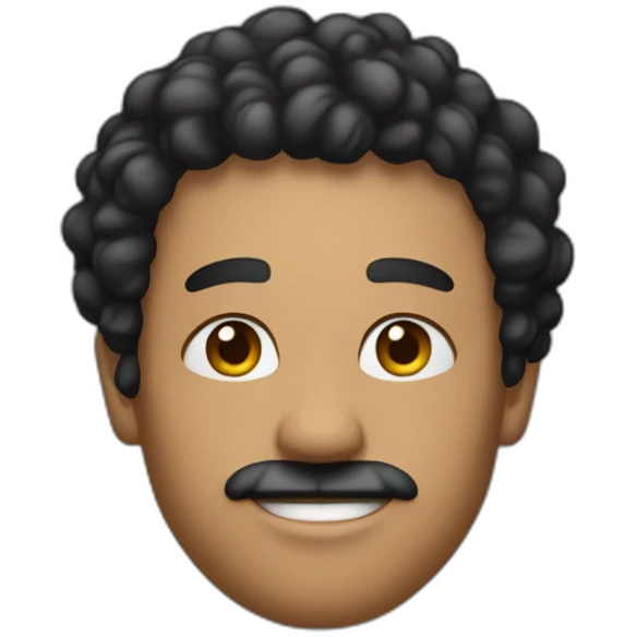 Un homme à la peau noire avec les cheveux bouclés  emoji