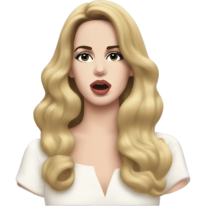 lana del rey making a kissy face emoji