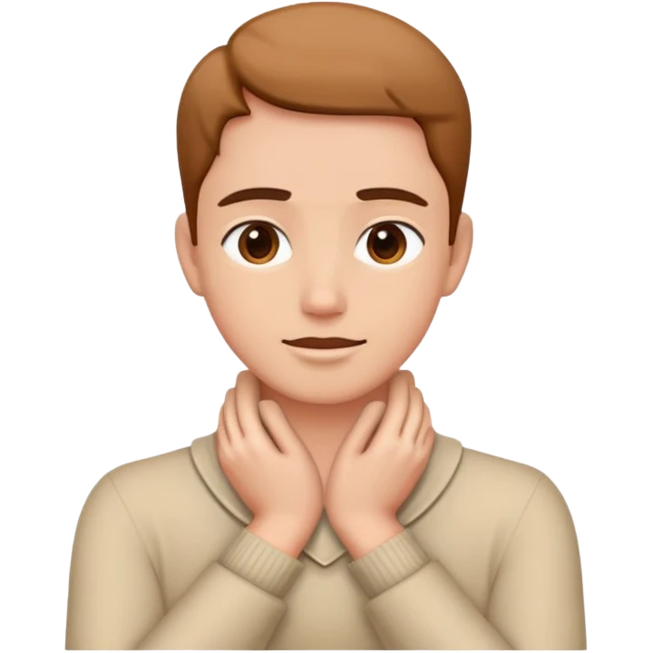 A person with hands around neck emoji