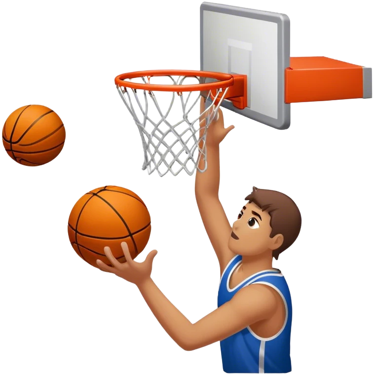 Tossing bricks into basketball hoop emoji
