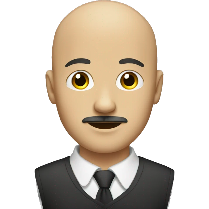 Bald young man with mustache emoji