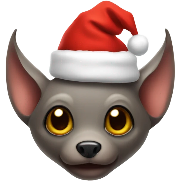 Mountain bat with Santa hat on emoji