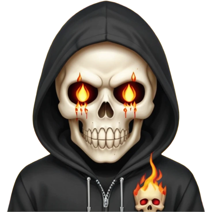 Bro I wanna skull with hoodie on the hoodie has to be on fire and I want matrix blood with the codes and weird numbers spilling out eyes and mouth almost give him a diamond grill in his mouth make it shinny where is the matrix symbols  emoji