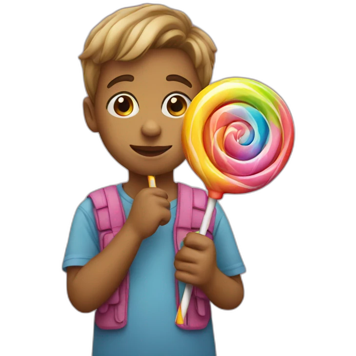 Kid with lollipop emoji
