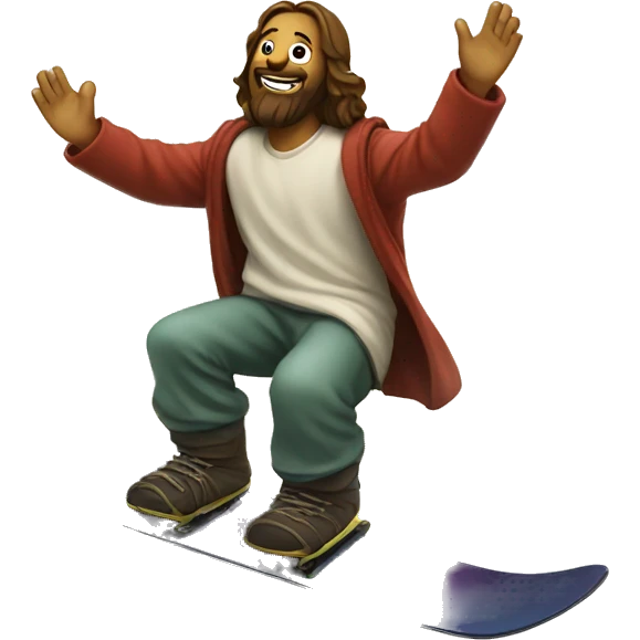 Snowboarding Jesus emoji