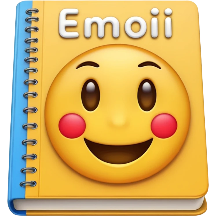 A textbook with the word 'emoji' written on the cover emoji