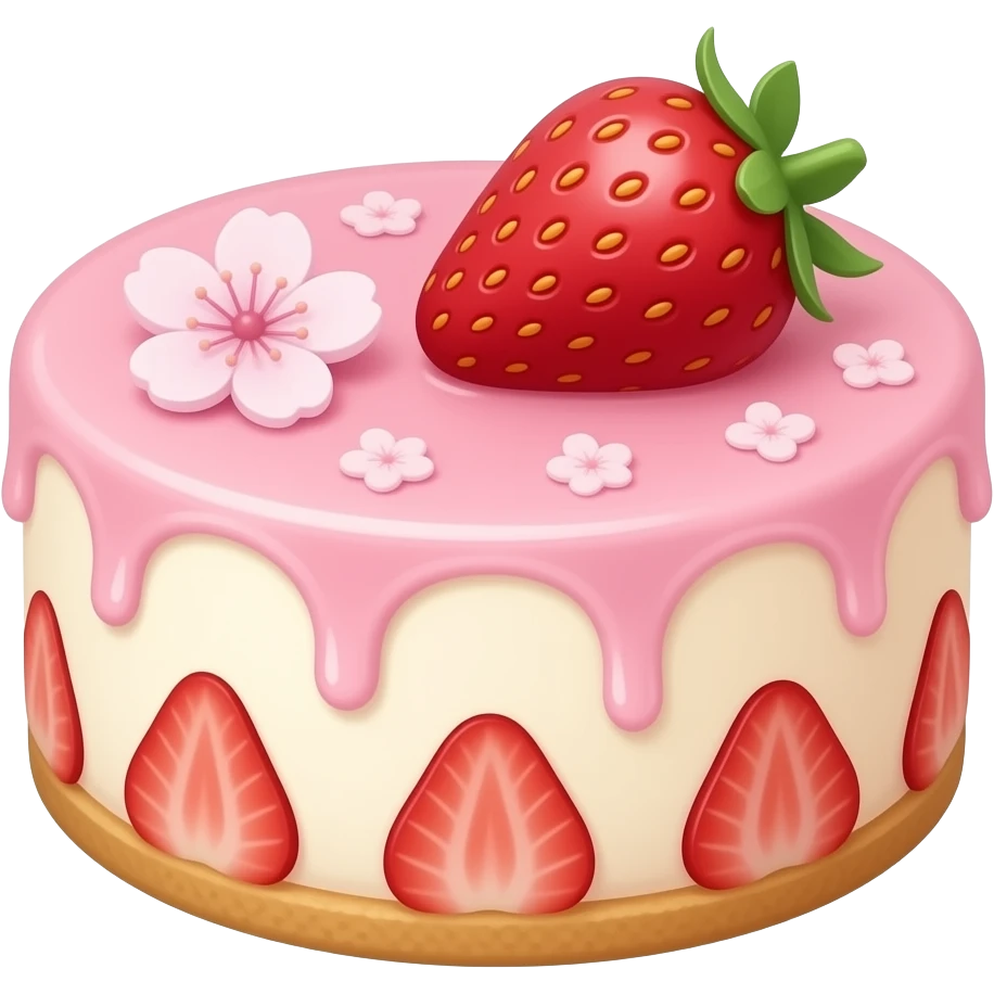 Strawberry Sakura cheesecake emoji