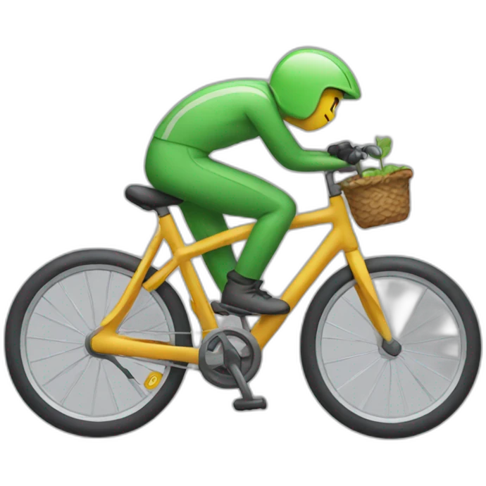 car riding a bicycle emoji