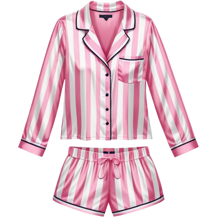 Striped pink and white silk Victoria’s Secret pajama set emoji