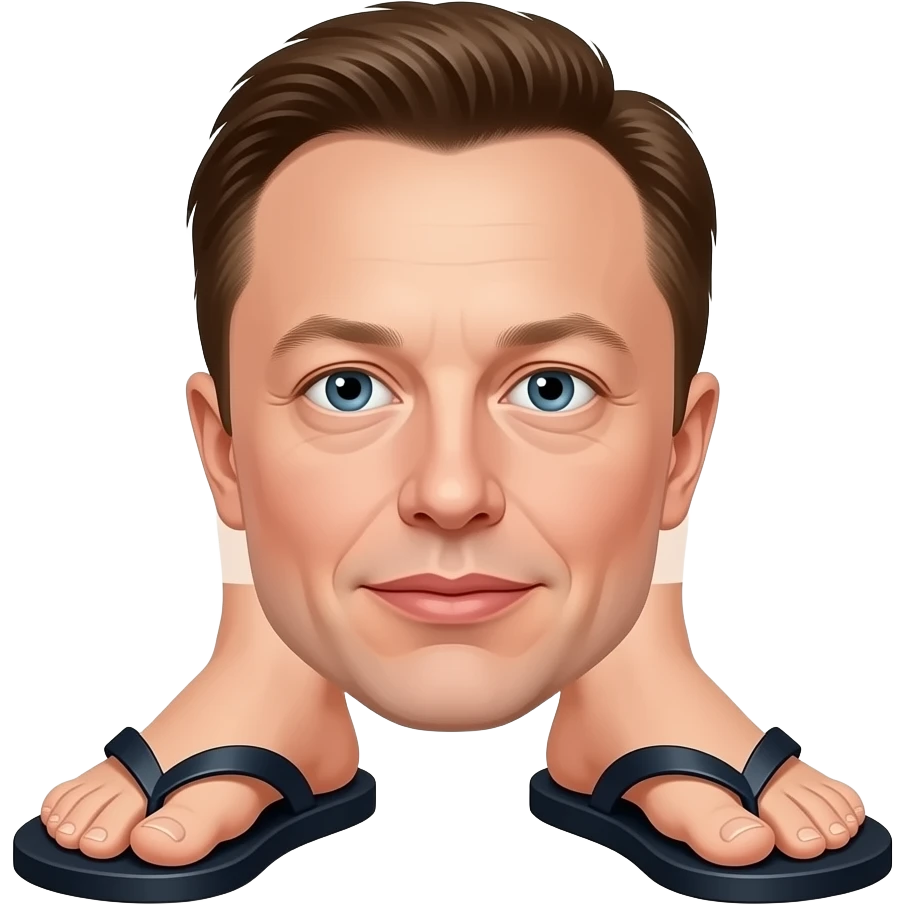 Elon musk feet in flip flops emoji