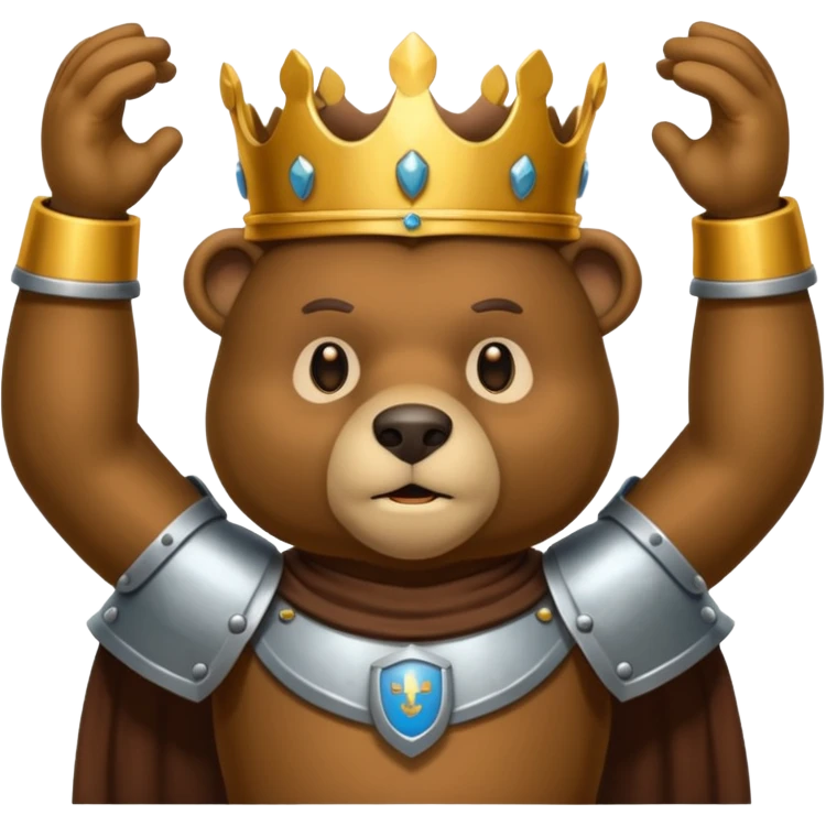Un ours humanoïde avec une couronne et une armure emoji