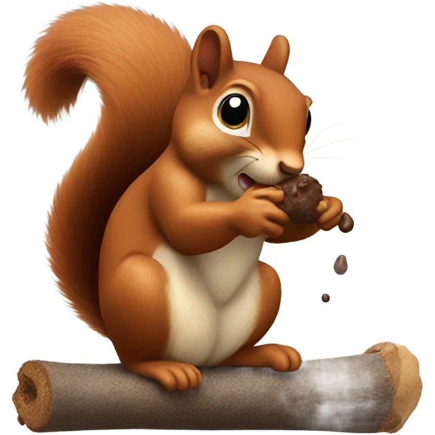Squirrel taking a poop emoji
