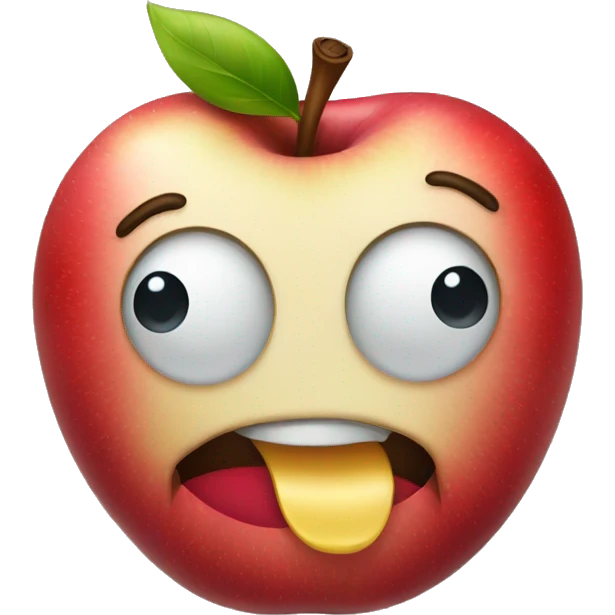 a drooling apple emoji