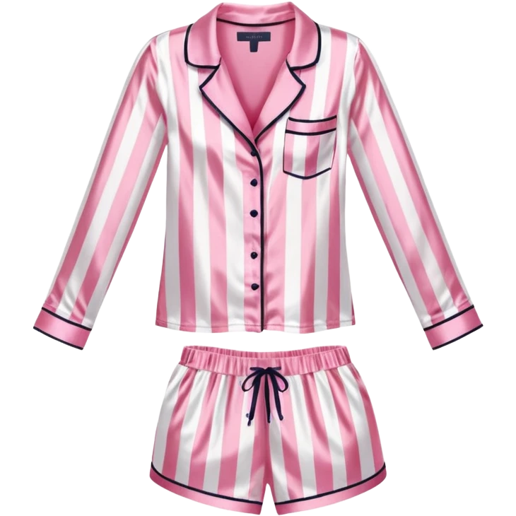 Striped pink and white silk Victoria’s Secret pajama set emoji