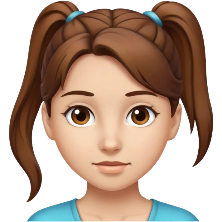 girl with brown hair and ponytail emoji